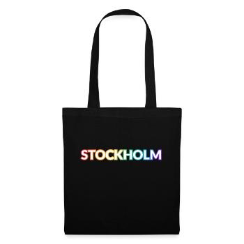 Stockholm Schweden Regenbogen LGBTQ Gay Pride - Stoffbeutel - Schwarz - Vorne