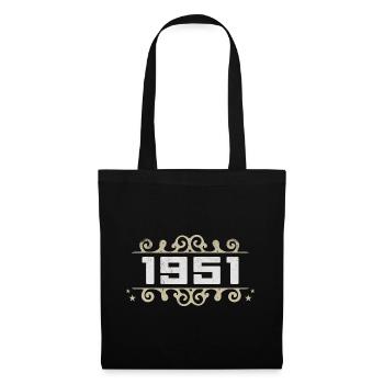 Jahrgang 1951 Retro Geburtstag 1951 Vintage 1951 - Stoffbeutel - Schwarz - Vorne
