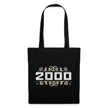 Jahrgang 2000 Retro Geburtstag 2000 Vintage 2000 - Stoffbeutel - Schwarz - Vorne