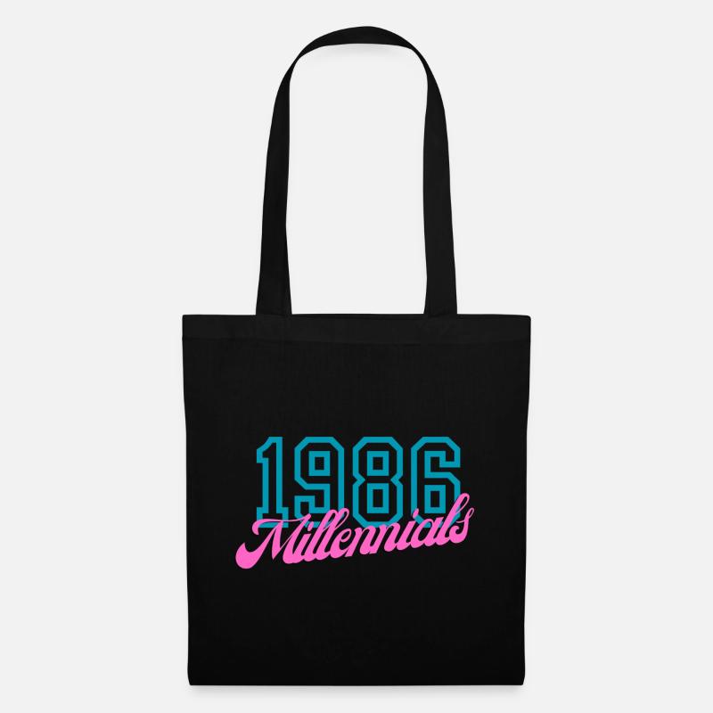 1986 Millennials Retro Numerisches Design - Stoffbeutel - Schwarz