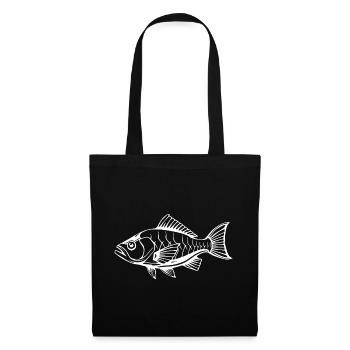 Poisson Poisson T-shirt Cadeau Pêcheur - Sac en tissu - noir - Devant