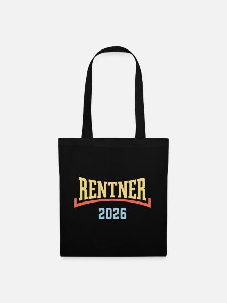 Rentner 2026 (Rente / Ruhestand / Konkav / 3C) - Stoffbeutel - Schwarz