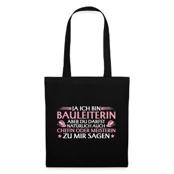 Chef de construction ou maître constructeur - Constructeur - Sac en tissu - noir - Devant