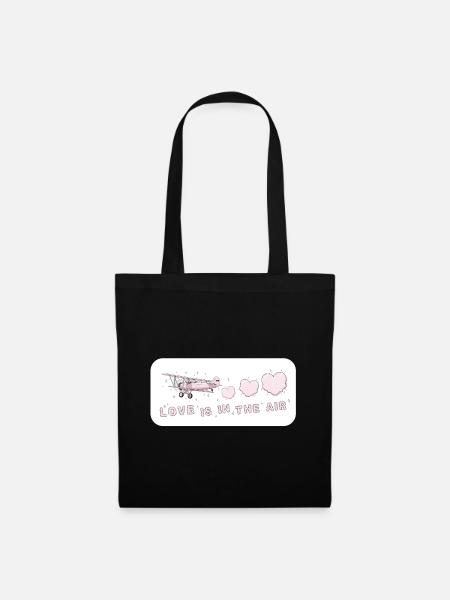 Love is in the air Amour Aérien Rose Vintage - Sac en tissu - noir