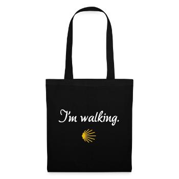 I'm walking | Jakobsweg, Pilger, Santiago - Stoffbeutel - Schwarz - Vorne