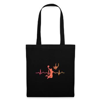 Basketball sunset battement de coeur basketball - Sac en tissu - noir - Devant