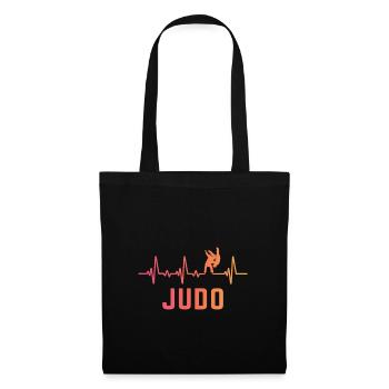Judo Herzschlag Judoka Kampfsportler - Stoffbeutel - Schwarz - Vorne