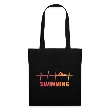 Schwimmer Herzschlag Schwimmen - Stoffbeutel - Schwarz - Vorne