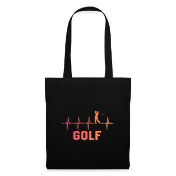 Golf herzschlag golfer golfspieler - Stoffbeutel - Schwarz - Vorne