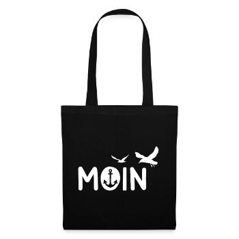 Moin Küste Meer Anker Möwen Maritimes Geschenk - Stoffbeutel - Schwarz - Vorne