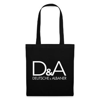 Deutsche und Albaner – Lustiges Funshirt - Stoffbeutel - Schwarz - Vorne