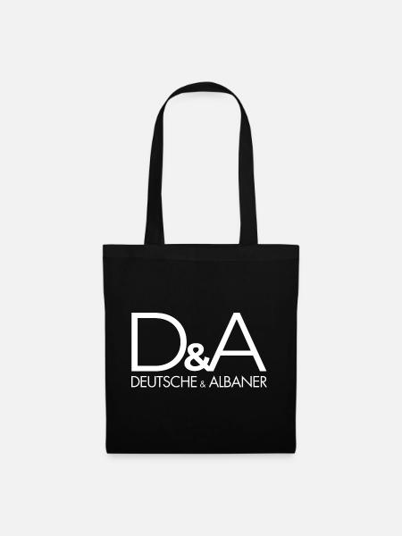 Deutsche und Albaner – Lustiges Funshirt - Stoffbeutel - Schwarz