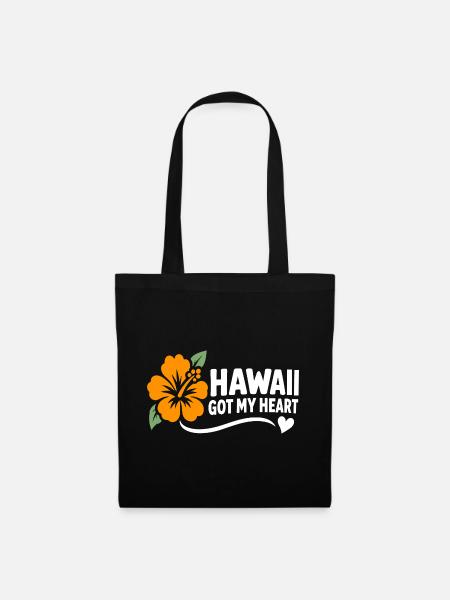 Hawaii-Herzhibiskus - Stoffbeutel - Schwarz