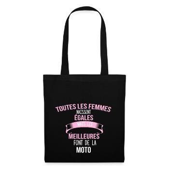 Moto cadeau humour - Sac en tissu - noir - Devant