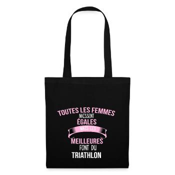 Triathlon cadeau humour - Sac en tissu - noir - Devant