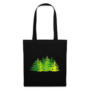 Forêt, arbres, forêts mixtes, icône, nature, graphique - Sac en tissu - noir - Devant