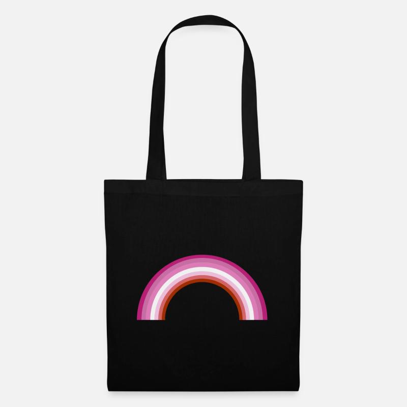 Lesbian Pride Rainbow Flag - Stoffbeutel - Schwarz