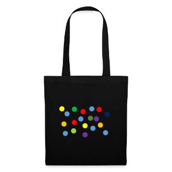 Bunte Punkte, Happy Dots - Stoffbeutel - Schwarz - Vorne