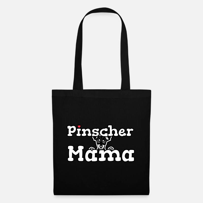 Süße Pinscher Mama - Stoffbeutel - Schwarz