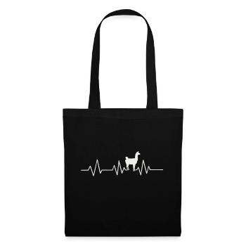 Heartbeat Lama Alpaca Pulse Pulse Equalizer - Tote Bag - black - Front