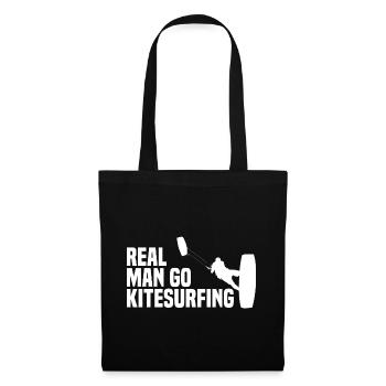 Real Man Go Kitesurfing Kiteboarding Kiteboard - Tote Bag - black - Front