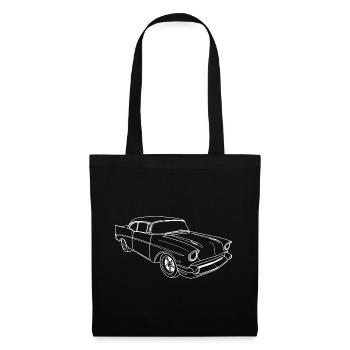 Voiture ancienne américaine - Sac en tissu - noir - Devant