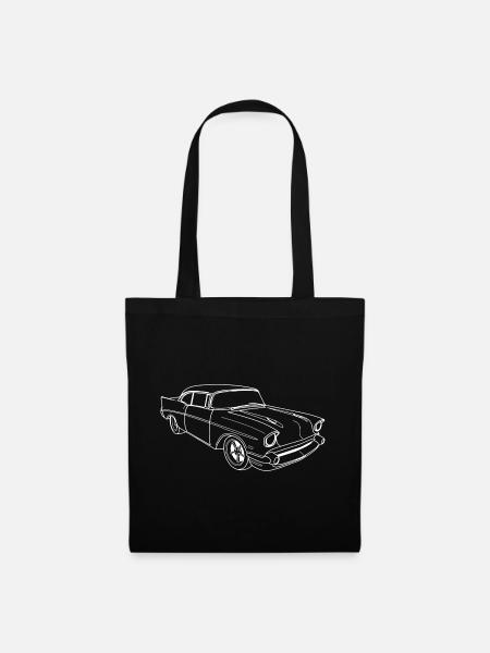 Voiture ancienne américaine - Sac en tissu - noir