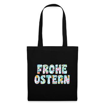 Osterhase Hase Ostern - Stoffbeutel - Schwarz - Vorne