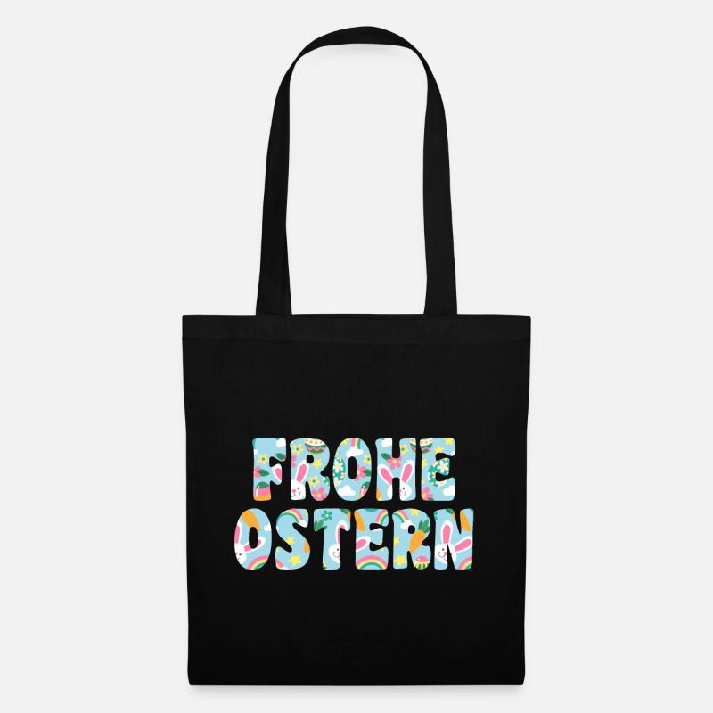 Osterhase Hase Ostern - Stoffbeutel - Schwarz