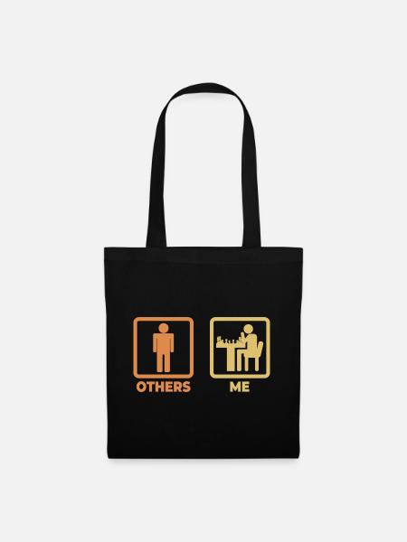 Ich als Schachspieler - Stoffbeutel - Schwarz