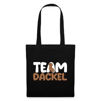 Hund Team Dackel - Stoffbeutel - Schwarz - Vorne