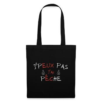 j'peux pas j'ai Pêche - Sac en tissu - noir - Devant