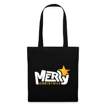 merry christmas font font graffiti star xmas - Tote Bag - black - Front