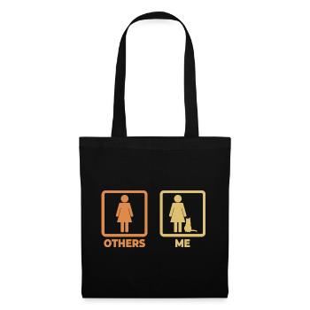 Figurine bâton d’amant de chat - Sac en tissu - noir - Devant