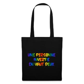 Une personne invertie en vaut deux - Sac en tissu - noir - Devant