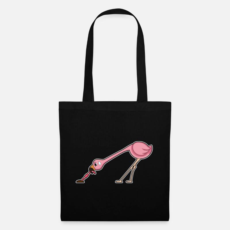 Flamingo Wurm - Stoffbeutel - Schwarz