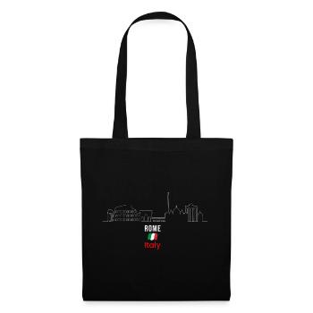 Dessin au trait d’horizon de Rome Drapeau de l’Italie - Sac en tissu - noir - Devant