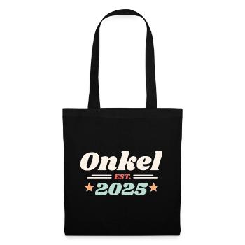 Onkel Est 2025 Ich werde Onkel Retro Style - Stoffbeutel - Schwarz - Vorne