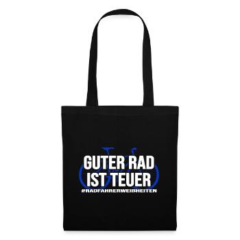 Fahrrad radlos Drahtesel sattelfest Bike radeln - Stoffbeutel - Schwarz - Vorne