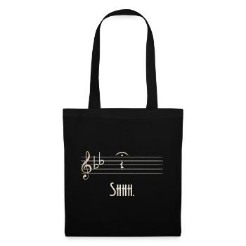 Shhh Silent Melody Sheet Music - Tote Bag - black - Front