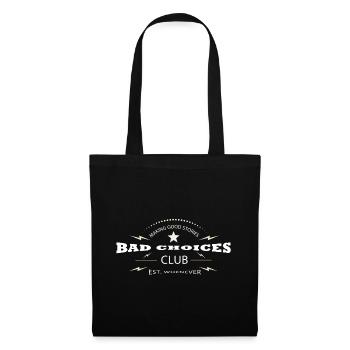 Bad Choices Club – Design de club rétro vintage - Sac en tissu - noir - Devant