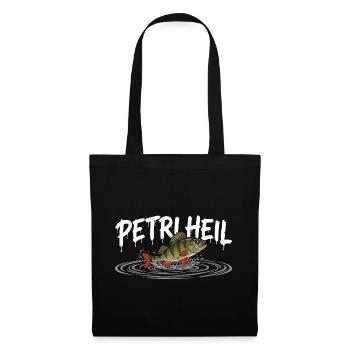 PETRI HEIL – Angler greeting with perch - Tote Bag - black - Front