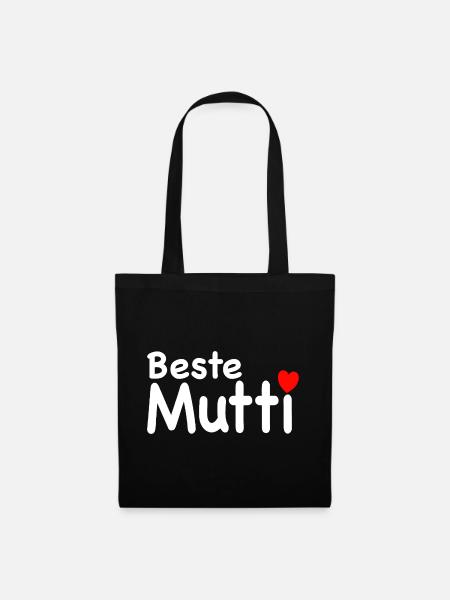 Beste Mutti Spruch Mama - Stoffbeutel - Schwarz
