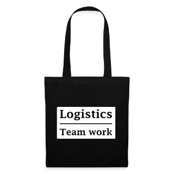 Emblème du travail d’équipe logistique - Sac en tissu - noir - Devant