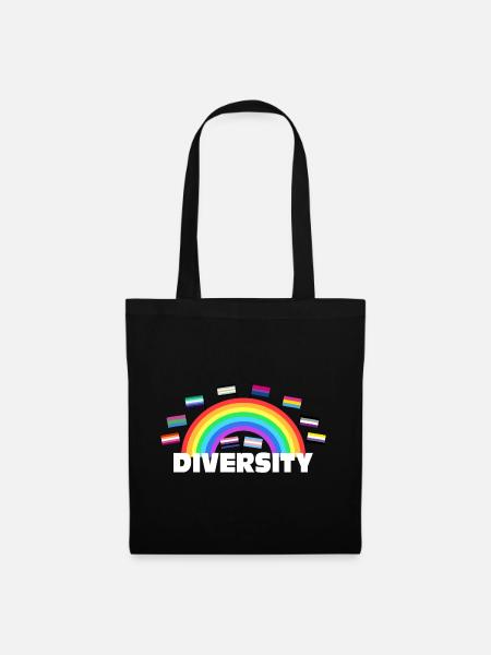 Diversity Regenbogen - Vielfalt Design - Stoffbeutel - Schwarz