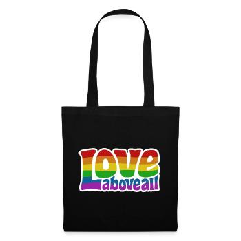 Love Above All | Rainbow Pride Design - Tote Bag - black - Front