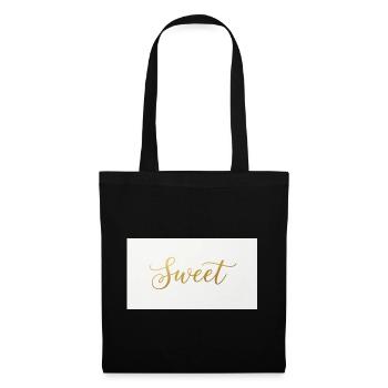 Goldene Script-Schrift Sweet - Stoffbeutel - Schwarz - Vorne