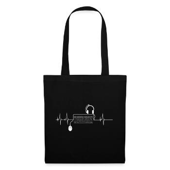Heartbeat PC Gamer Keyboard Gift - Tote Bag - black - Front