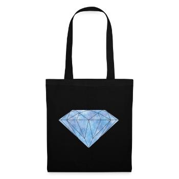 Blue diamond crystal gemstone - Tote Bag - black - Front