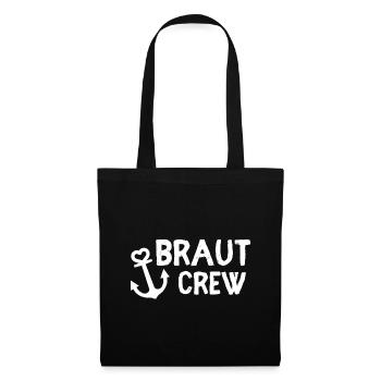JGA Shirt Frauen Crew Motiv mit Anker - Stoffbeutel - Schwarz - Vorne